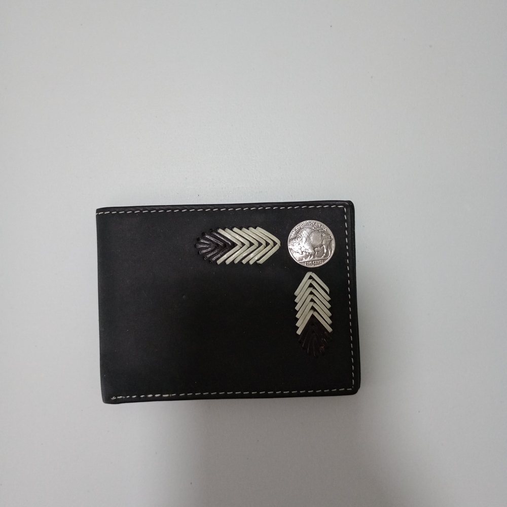 Nocona buffalo black genuine leather wallet.